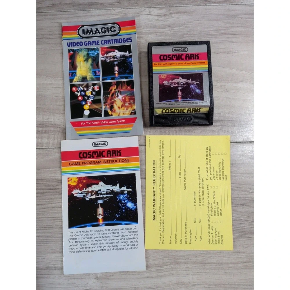 Atari 2600 - Imagic - Cosmic Ark- Video Game With Manuals
